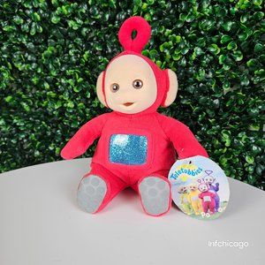 NWT Vintage Eden 1998 Teletubbies Po 8" Red Beanbag Flocked Face Plush Toy